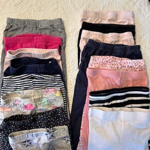 Toddler Assorted Girls Pink, Navy, Black & White Legging Bundle